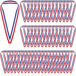 50 Pieces Medal Ribbons Award Neck Ribbons Medal Lanyards with Snap Clips for Competitions Sports Meeting Party Student Awards, Red White Blue in Kuwait