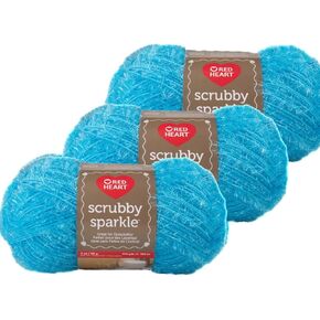 Craft County 3 Pack Sparkle Scrubby Yarn - بوليستر خيوط ليفية للحياكة والكروشيه - in Kuwait