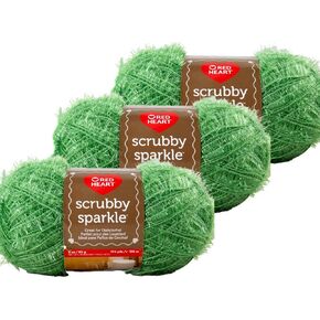 Craft County 3 Pack Sparkle Scrubby Yarn – Polyester Fibrous Yarn for Knitting and Crochet –