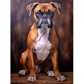 MOER SKY Funny Boxer Dog Diamond Painting Kits for Adults Diamond Painting Kits 5D Dog Diamond Art Kits for Adults Gem Art Full Drill Diamond Dots Dog Art for Adults Home Wall Art Decor 30x40cm