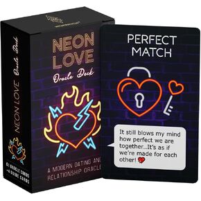 Neon Love Oracle Deck: A Modern Dating and Relationship Oracle - Reveal Their Secrets, Test Your Compatibility, Find True Love - Romance Oracle Cards with Meanings for Beginners to Advanced Readers