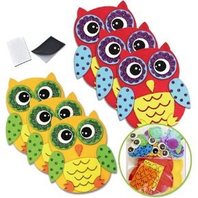 Owl Stickers Foam Crafts For Kids Magnet Kits for Kids Fall Crafts for Kids Preschool Crafts Kid Magnets Toddler Craft Kit Magnet Kids Owl Decal Party Crafts for Kids Childrens Magnets (12 Pack)