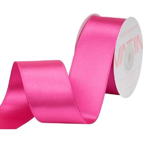 VATIN Hot Pink Satin Wired Ribbon 1-1/2" Pink Satin Wired Ribbon for Gift Wrapping Decoration Crafts Home Decor -Continous 10 Yards