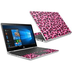 MightySkins Skin Compatible with HP Pavilion x360 15.6" (2018) - Pink Leopard | Protective, Durable, and Unique Vinyl Decal wrap Cover | Easy to Apply, Remove, and Change Styles | Made in The USA