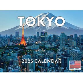 Tokyo Japan Calendar 2025 Monthly Wall Calender 12 Month | American Made In The USA