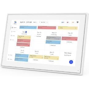 Digital Calendar, 15.6inch Smart WiFi Digital Calendar&Chore Chart, 1920 * 1080 IPS Touch Screen HD Display for Family Schedules, Wall-Mounted, Share Moments Instantly from Anywhere (White, 15.6 inch)
