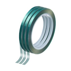 HARFINGTON 4 Rolls High Temperature Masking Tape 1/4" x216ft(6mmx33m) 0.05mm Thick PET Film Silicone Adhesive Heat Resistant Tapes for Heat Press Anodizing Circuit Board, Green
