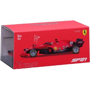 Burago May Cheong GROUP-BBURAGO-1/43 Formula 1 with Helmet #Sainz-Vehicle for Children from 3 Years 36828S, 36828S, 1/43 Ferrari-SF 1000-#SANZ 2021