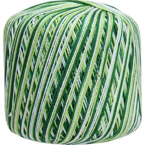 Threadart 100% Pure Cotton Multicolor Crochet Thread - Variegated Denim Blues - Size 10 - Color 49
