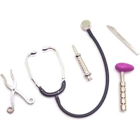 Dollhouse Stethoscope Set, Mini Stethoscope Care Tools,1:12 Scale Miniature Doctor Tools