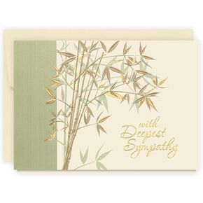 5 Count Card Pack, Sympathy Cards with Pearl Lined Envelopes (With Deepest Sympathy Garden)