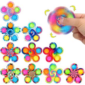 WELLVO 10 Pack Party Favors Fidget Spinners for Kids 4-8 8-12, Halloween Goodie Bags Stuffers for Kids 3-5, Pop Fidget Toys Bulk Classroom Prizes for Girls Boys, Toddler Birthday Party Return Gifts
