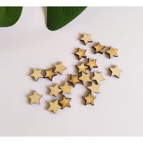 Wood Star Earrings, Wooden Star Studs DIY Unfinished Laser Cut Natural Wood Earrings Blanks 60PCS (12mm)