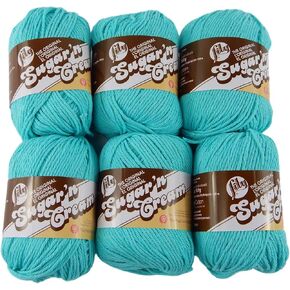 Bulk Buy: Lily Sugar'n Cream Yarn 100% Cotton Solids and Ombres (6-Pack) Medium #4 Worsted (Seabreeze Solid)