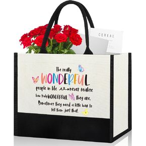 Best Friend Birthday Gifts for Women The Really Wonderful People In Life Canvas Bag Perfect for Birthday Gift Bag for Her Friend Bestie Colleague BFF Inspirational Reusable Grocery Bag