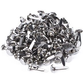 100 Pcs Silver Mini Brad Fasteners Round Paper Fasteners Brads for Paper Craft DIY Stamping Scrapbooking Craft Supplies