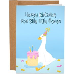 Sleazy Greetings Funny Birthday Card for Him Her | Happy Birthday Cards for Women Men | Silly Goose Birthday Card for Husband Wife | Happy Birthday You Silly Little Goose Card
