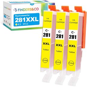 CLI-281 281 XXL Yellow Ink Tank Replacement for Canon PIXMA TS6320 TR7520 TS8120 TS8320 TR8520 TS9120 (3X 281XXL Yellow)
