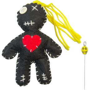 6.2" Handmade Empath Protection Poppet Voodoo Doll, Halloween Decor, Witch Wicca Pagan Altar (Dark Golden Blonde Hair)