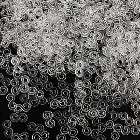 S Clips,Bracelet Connectors,500 Pcs S Clips for Rubber Band Bracelets,Rainbow Loom Hook,Small Rubber Clips,Rubber Band Bracelet Clips,Rainbow Loom Charms,Rainbow Loom Tools,Bracelet Making kit,Boxed