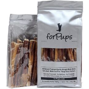 Thick Fully Organic Bully Sticks (1 Pound - 3-4 Inch) (16 oz Pack) - All Natural, 100% Beef Pizzle Dog Chews, Fully Digestible, Best Dental Treats for Medium Dogs (3"-4") (1 lb)