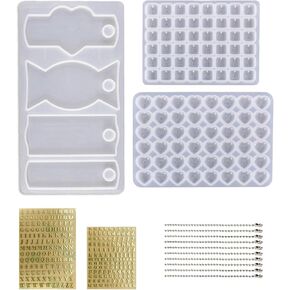 3 Pcs Name Plate Resin Molds Set for Cup Lid, MaehSab 100 Cavities Name Tag Letter Number Constellation Silicone Molds for Earring Epoxy Resin, DIY Name Plates Letter Pendant for Cup Lid