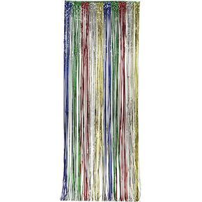 Creative Converting - 141010 Creative Converting Foil Fringe Door Curtain, 3' x 8', Multicolored
