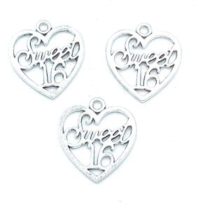 50pcs Charms Pendants Bullk Sports Pendants Craft Supplies Findings for DIY Bracelet Necklace Jewelry Making Alloy Pendants 14 X 11mm (Ancient Silver)