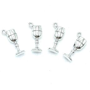 50pcs Charms Pendants Bullk Sports Pendants Craft Supplies Findings for DIY Bracelet Necklace Jewelry Making Alloy Pendants 14 X 11mm (Ancient Silver)
