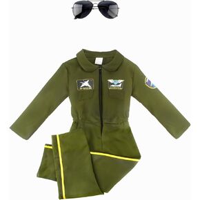 Boys Air Force Fighter Pilot Costume Pilot Outfits Captain Uniform for Kids Halloween Dress Up