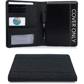 Folio Cover Compatible with Rocketbook Flip, Organized Portfolio with Pen Loop, Business Card Holder, Zipper Pouch Support Mini Size Notebook, Waterproof, Letter Size, Blue
