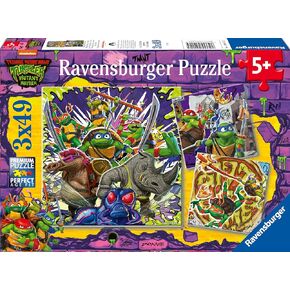Ravensburger - Teenage Mutant Ninja Turtles Puzzle, Children's puzzle, 3 puzzles of 49 pieces, Puzzle for children +5 years, Puzzle size 21x21cm, 12004012