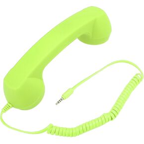 Retro Telephone Handset, Classic Vintage Handset with 3.5mm Sound Plug, Reduce Radiation Old Telephone Receiver, Volume Control, Wired Telephone Receiver (Green)