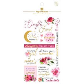 Paper House Productions Daughter Family Clear Sticker, Multi