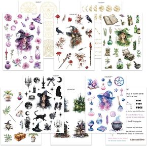 Vintage Coffee Themed Pre-Cut Journaling Stickers,10 Sheets Washi Stickers for Junk Journals, Bullet Journals, and DIY Crafts…