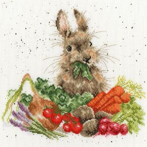 Counted Cross Stitch Kit Rabbit and Vegetables 26x26cm XHD52