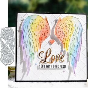 2pcs Feather Wings Metal Die Cuts for Card Making,Angle Wing Card Cutting Dies Cut Stencils DIY Scrapbooking Album Decorative Embossing Paper Card Embossing Craft