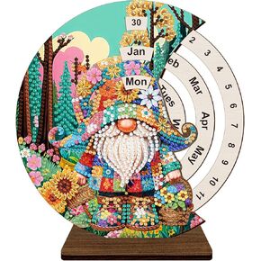 5D Diamond Painting Decorations Ornaments - Santa Claus Calendar Decorated Desktop Diamond Painting with Gem Butterfly Calendar Decorated Desktop Diamond Art Kits for Room Decor (19X18 CM)