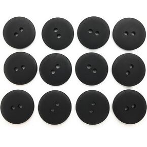 12 Tailored Premium Flat Suspender Buttons , Military Army Buttons 3/4" Matte Black Flat Buttons