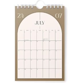 Karto Mini Wall Calendar 2025 - Vertical 6x9 inch Runs Until June 2026 - Small, Versatile and Easy Planning with the Aesthetic Desk Monthly Calendar - Boho Color