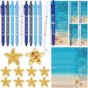 20 Pcs Starfish Story Gifts Keepsake Set Appreciation Employee You Make a Difference Motivational Cards Inspirational Ballpoint Pens and Starfish Charms for Teacher Volunteer Women Men