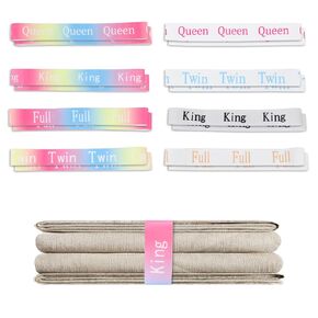 16Pcs Bed Sheet Organizer Bands, Sheet Keepers Closet Organization Elastic Bed Sheet Storage Multicolored Linen Labels Bedding Bands for Closet