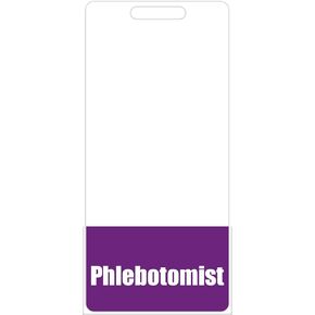 Phlebotomist Badge Buddy (Pink) - Vertical Heavy Duty Badge Tags for Phlebotomy Technician - Double Sided Badge Identification Card