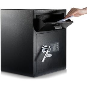 AdirOffice Digital Depository Safe - Front Loading - Digital Keypad Lock - Lockout Mode (Black)
