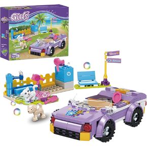 BRICK STORY Girls Friends Convertible Car Building Sets with Pet Bathing Pool Role Play Building Toys Creative Gift for Kids Aged 6-12 (182 PCS)
