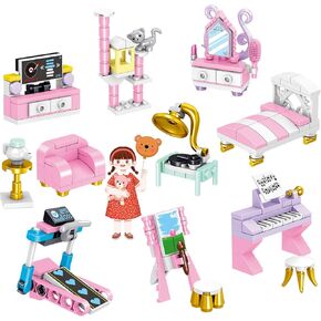 Friends House Building Block Sets, Mini Girls Friendship Playhouse Apartment Micro Bricks Kits Birthday for Adults Kids 8-12 6-12 7-9