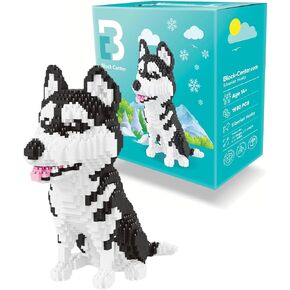 Dachshund Dog 2024 Edition 3D Puzzle 2100 Pitch Building Build Set - Mini Block Gift Kit للأطفال والبالغين (Husky)