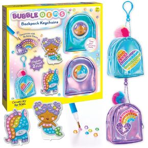 Creativity for Kids Bubble Gems Backpack Keychains - DIY Diamond Art Kits for Kids, Unicorn Toys for Girls Ages 6-8+, Gem Art Mermaid Gifts for Girls