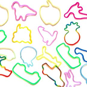 Mega Assortment Fun Bandz - Silicone Bandz Bracelets in a Variety of Vibrant Colors and Fun Shapes, Fun Silly Toy for Children (72pc)