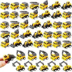 45 Pieces Mini Construction Vehicles Bulk Pull Back Engineering Vehicles Small Toys Construction Trucks for Kids Boys Girls Classroom Rewards Party Favors, 9 Styles